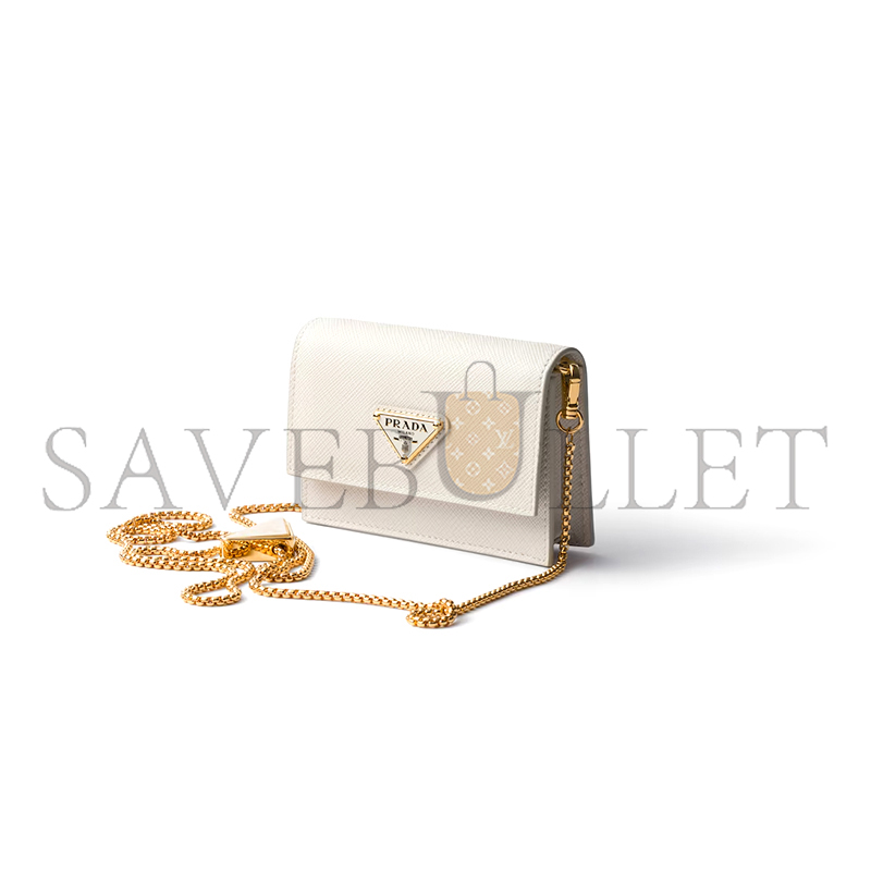 Pra*a saffiano leather card holder with shoulder strap 1mr034 (11.5*8*2.5cm)